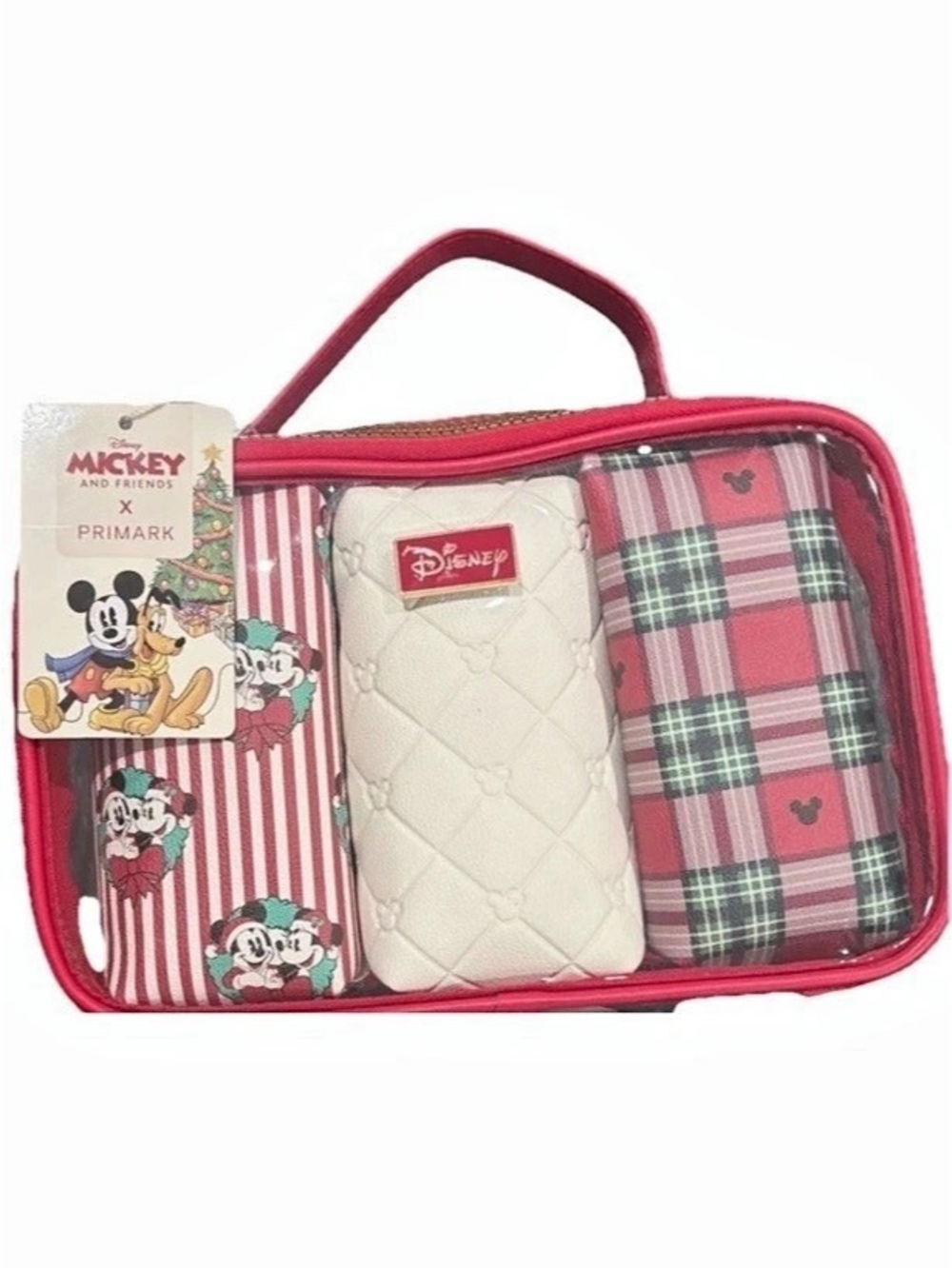 Mickey Mouse Christmas Primark 3 Piece Travel Bag Set Cool New